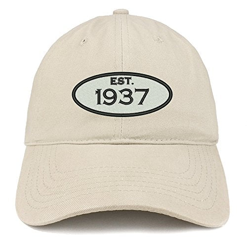 Trendy Apparel Shop Established 1937 Embroidered 84th Birthday Gift Soft Crown Cotton Cap