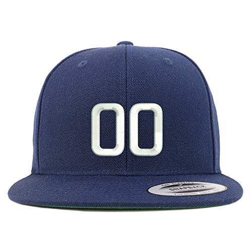 Trendy Apparel Shop Number 00 Embroidered Snapback Flatbill Baseball Cap