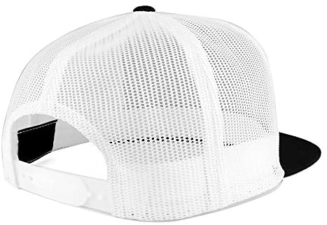 Trendy Apparel Shop Flexfit Brand 5 Panel 2 Tone Flatbill Mesh Classic Snapback Cap