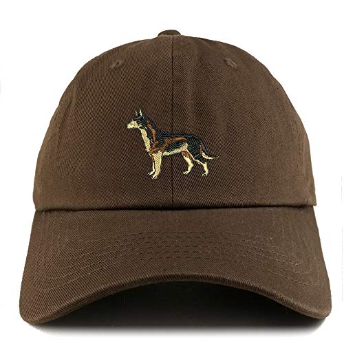 Trendy Apparel Shop Dark German Shepherd Dog Embroidered Low Profile Soft Cotton Dad Hat Cap