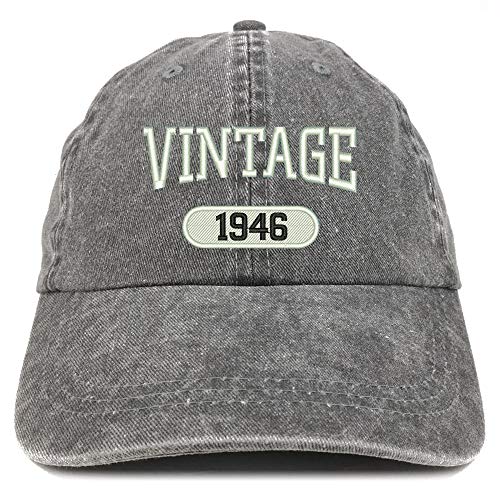 Trendy Apparel Shop 75th Birthday Vintage 1946 Washed Cotton Adjustable Cap