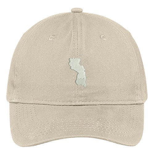 Trendy Apparel Shop New Jersey State Map Embroidered Low Profile Soft Cotton Brushed Baseball Cap