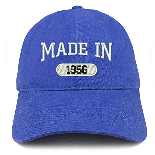 Trendy Apparel Shop Made in 1956 Embroidered 65th Birthday Brushed Cotton Cap