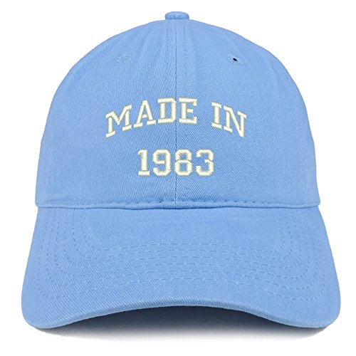 Trendy Apparel Shop Made in 1983 Text Embroidered 38th Birthday Brushed Cotton Cap