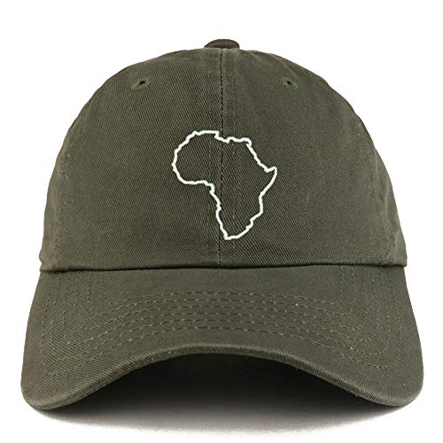 Trendy Apparel Shop Africa Map Outline Solid Adjustable Unstructured Dad Hat