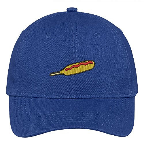 Trendy Apparel Shop Corn Dog Embroidered Low Profile Soft Cotton Brushed Cap