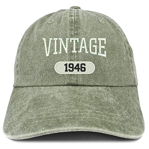 Trendy Apparel Shop 75th Birthday Vintage 1946 Washed Cotton Adjustable Cap