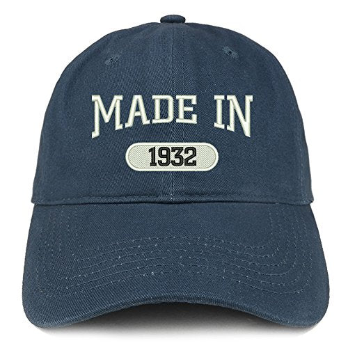 Trendy Apparel Shop Made in 1932 Embroidered 89th Birthday Brushed Cotton Cap