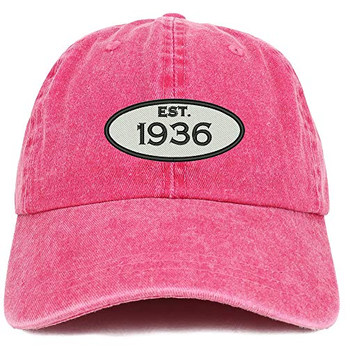 Trendy Apparel Shop 85th Birthday Established 1936 Washed Cotton Adjustable Cap