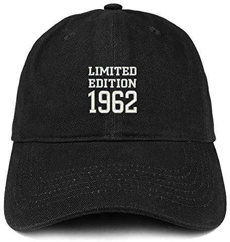 Trendy Apparel Shop Limited Edition 1962 Embroidered Birthday Gift Brushed Cotton Cap