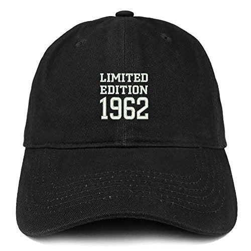 Trendy Apparel Shop Limited Edition 1962 Embroidered Birthday Gift Brushed Cotton Cap