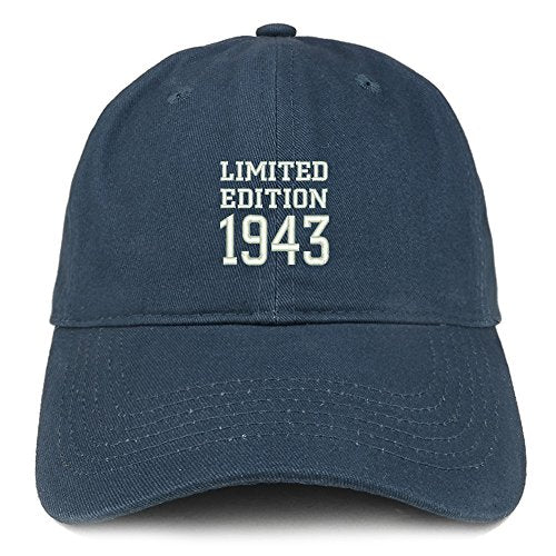 Trendy Apparel Shop Limited Edition 1943 Embroidered Birthday Gift Brushed Cotton Cap