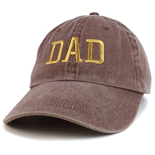 Trendy Apparel Shop Dad Capital Gold Thread Pigment Dyed Low Profile Cotton Cap