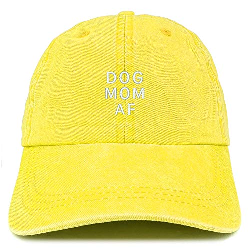 Trendy Apparel Shop Dog Mom Af Embroidered Washed Cotton Adjustable Cap