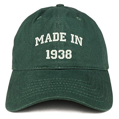 Trendy Apparel Shop Made in 1938 Text Embroidered 83rd Birthday Brushed Cotton Cap