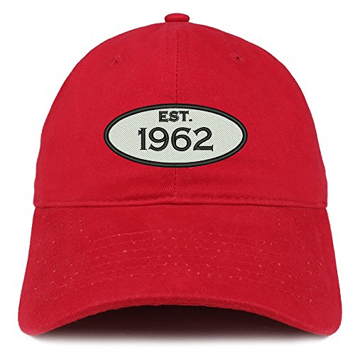 Trendy Apparel Shop Established 1962 Embroidered 59th Birthday Gift Soft Crown Cotton Cap