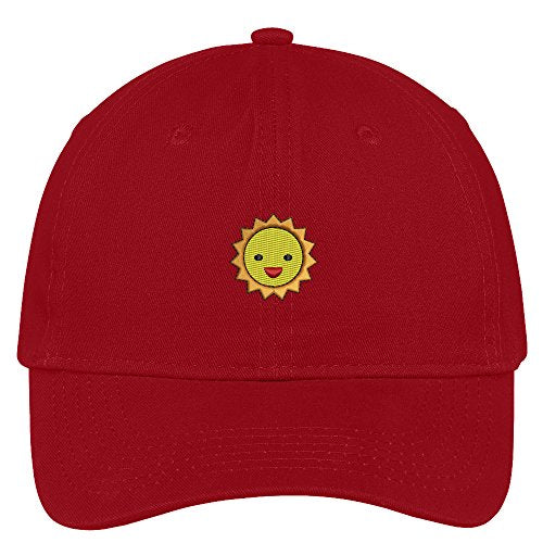 Trendy Apparel Shop Happy Sun Embroidered Soft Brushed Cotton Low Profile Cap