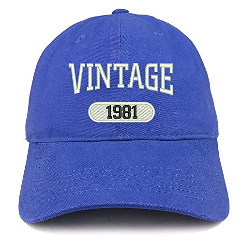 Trendy Apparel Shop 40th Birthday Vintage 1981 Soft Crown Brushed Cotton Cap