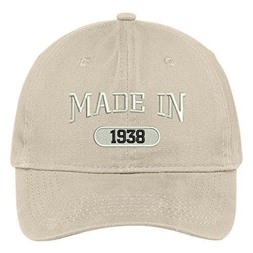 Trendy Apparel Shop 81st Birthday - Made in 1938 Embroidered Low Profile Cotton Baseball Cap