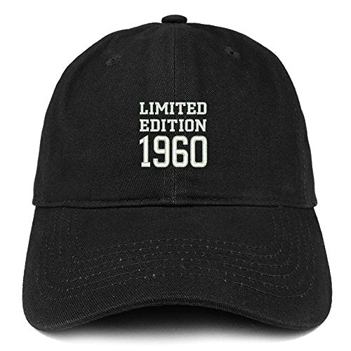 Trendy Apparel Shop Limited Edition 1960 Embroidered Birthday Gift Brushed Cotton Cap