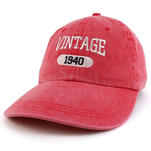 Trendy Apparel Shop 80th Birthday Vintage 1941 Washed Cotton Adjustable Cap