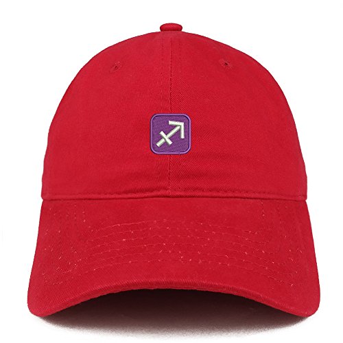 Trendy Apparel Shop Emoticon Sagittarius Embroidered 100% Soft Brushed Cotton Low Profile Cap