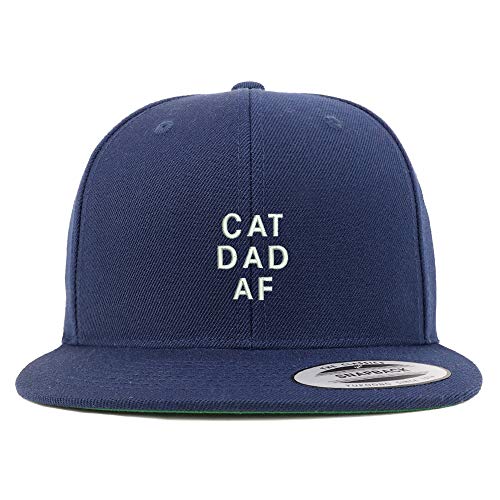 Trendy Apparel Shop Cat Dad AF Structured Flatbill Snapback Cap