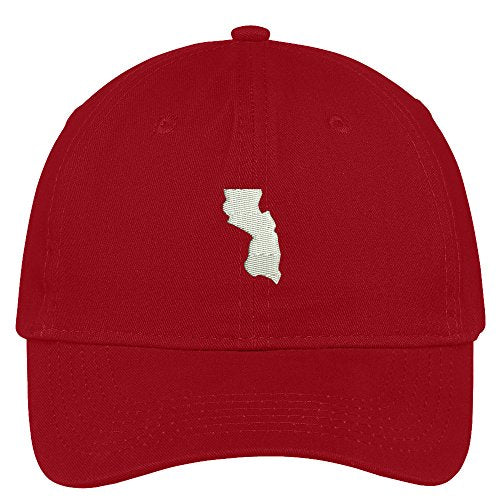 Trendy Apparel Shop New Jersey State Map Embroidered Low Profile Soft Cotton Brushed Baseball Cap