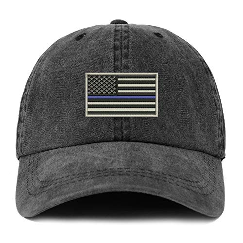 Trendy Apparel Shop XXL USA TBL Flag Embroidered Unstructured Washed Pigment Dyed Baseball Cap