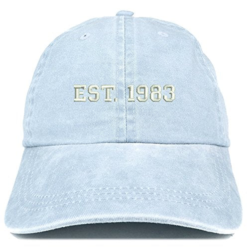 Trendy Apparel Shop EST 1983 Embroidered - 38th Birthday Gift Pigment Dyed Washed Cap