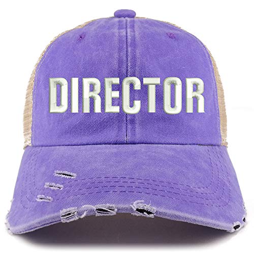 Trendy Apparel Shop Director Embroidered Washed Front Frayed Bill Cap