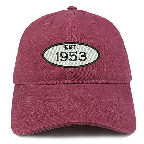 Trendy Apparel Shop Established 1953 Embroidered 68th Birthday Gift Soft Crown Cotton Cap