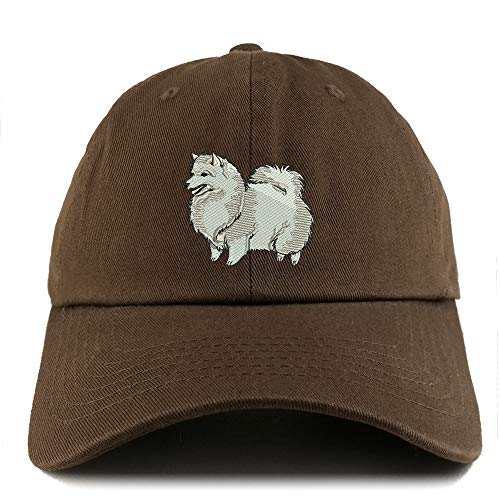 Trendy Apparel Shop Spitz Dog Embroidered Low Profile Soft Cotton Dad Hat Cap