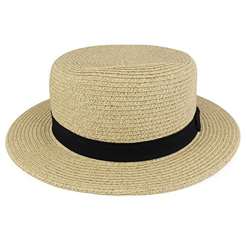 Trendy Apparel Shop Natural Paper Braid UPF 40 with UV Protection Boat