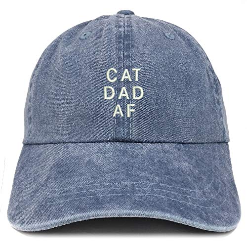 Trendy Apparel Shop Cat Dad AF Embroidered Washed Low Profile Cap