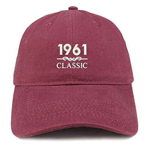 Trendy Apparel Shop Classic 1961 Embroidered Retro Soft Cotton Baseball Cap