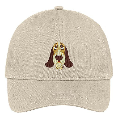 Trendy Apparel Shop Basset Hound Embroidered Low Profile Soft Cotton Brushed Cap