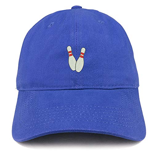 Trendy Apparel Shop Small Bowling Pins Embroidered Unstructured Cotton Dad Hat