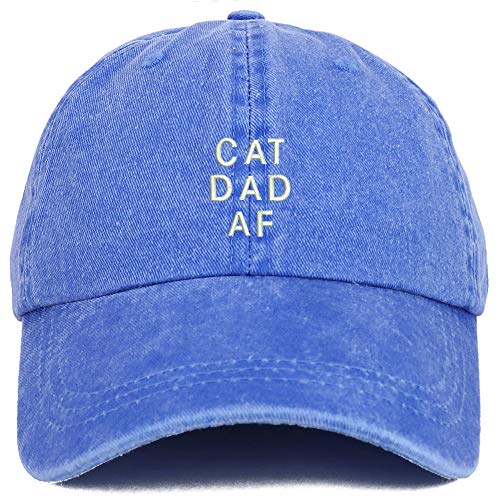 Trendy Apparel Shop Cat Dad AF Embroidered Washed Low Profile Cap