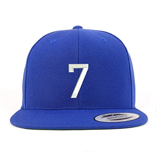 Trendy Apparel Shop Number 7 Embroidered Snapback Flatbill Baseball Cap