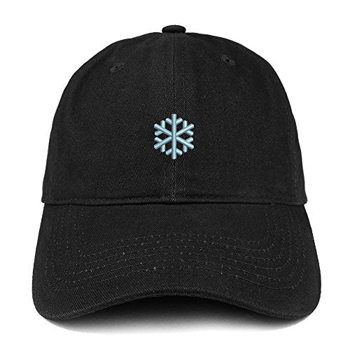 Trendy Apparel Shop Snowflake Emoticon Embroidered 100% Soft Brushed Cotton Low Profile Cap