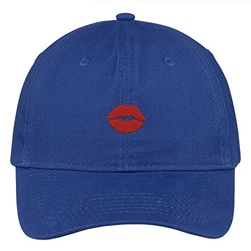 Trendy Apparel Shop Red Lips Embroidered 100% Quality Brushed Cotton Baseball Cap