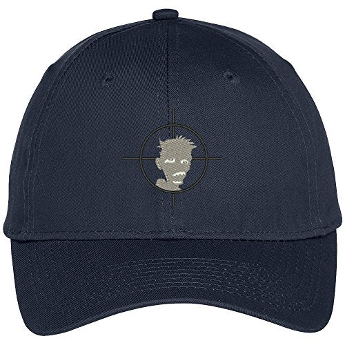 Trendy Apparel Shop Zombie in Crosshairs Embroidered Halloween Theme Adjustable Baseball Cap