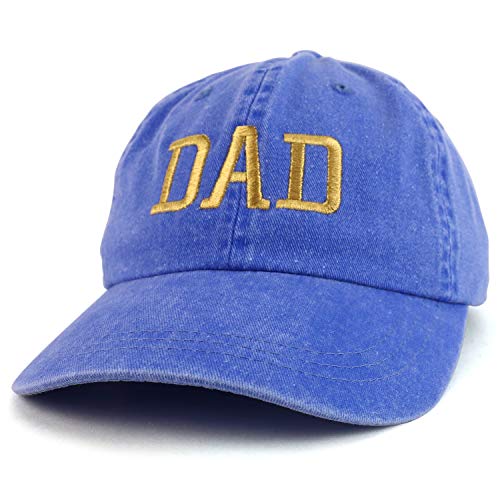 Trendy Apparel Shop Dad Capital Gold Thread Pigment Dyed Low Profile Cotton Cap