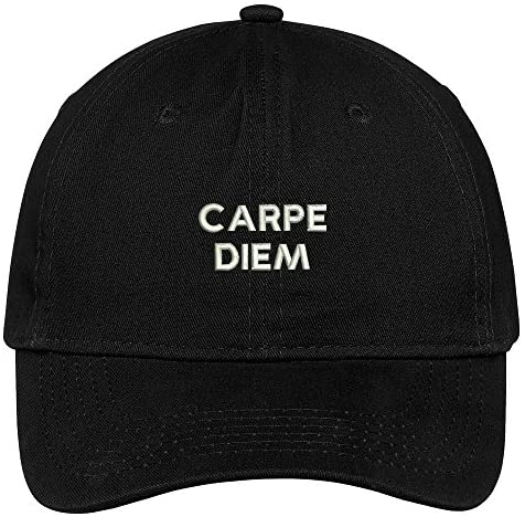 Trendy Apparel Shop Carpe Diem Embroidered 100% Quality Brushed Cotton Baseball Cap