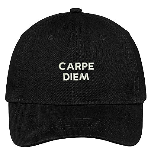 Trendy Apparel Shop Carpe Diem Embroidered 100% Quality Brushed Cotton Baseball Cap