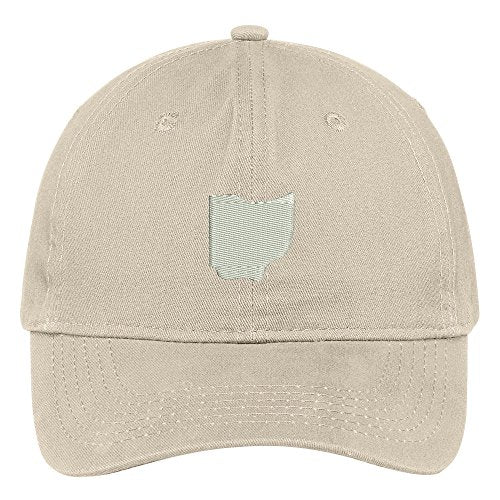 Trendy Apparel Shop Ohio State Map Embroidered Low Profile Soft Cotton Brushed Baseball Cap