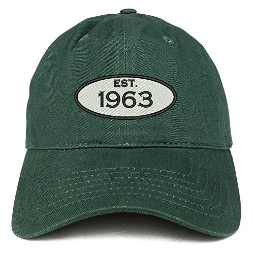 Trendy Apparel Shop Established 1963 Embroidered 58th Birthday Gift Soft Crown Cotton Cap