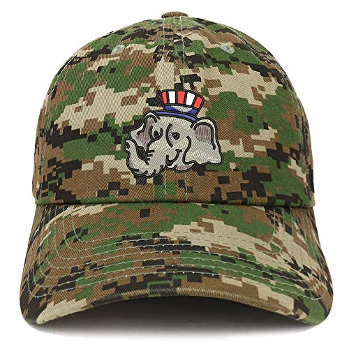 Trendy Apparel Shop Republican Elephant Embroidered Unstructured Cotton Dad Hat