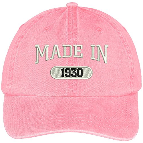 Trendy Apparel Shop 89th Birthday - Made in 1930 Embroidered Low Profile Washed Cotton Baseball Cap